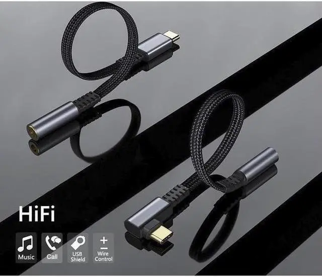 Alt view image 2 of 7 - USB Type C to 3.5mm Female Headphone Jack Adapter, USB C to Aux Audio Dongle Cable Cord Compatible with Samsung Galaxy S22 S22+ S22 Ultra,iPad Pro, MacBook Pro/ Air, Pixel and More 
 (Grey)