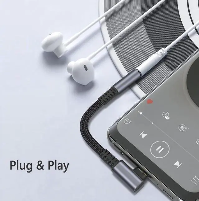 Alt view image 2 of 7 - USB Type C to 3.5mm Female Headphone Jack Adapter, USB C to Aux Audio Dongle Cable Cord Compatible with Samsung Galaxy S22 S22+ S22 Ultra,iPad Pro, MacBook Pro/ Air, Pixel and More  Black