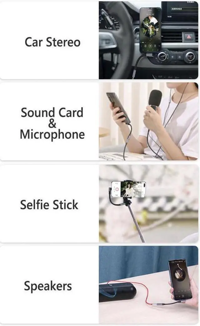 Alt view image 7 of 7 - USB Type C to 3.5mm Female Headphone Jack Adapter, USB C to Aux Audio Dongle Cable Cord Compatible with Samsung Galaxy S22 S22+ S22 Ultra,iPad Pro, MacBook Pro/ Air, Pixel and More  Black