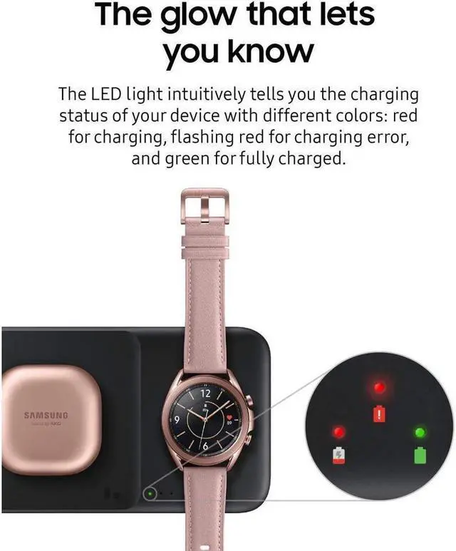 Alt view image 2 of 6 - Samsung - Wireless Charger Pad Trio - Black (EP-P6300TBEGUS)