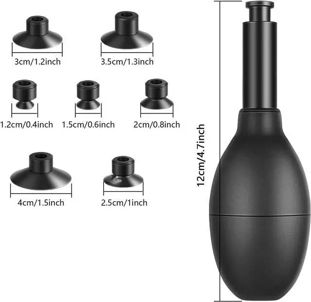 Alt view image 2 of 7 - Lens Sucker Kit 8-in-1 with 7 Interchangeable Suction Cups Strong Suction Manual Vacuum Suction Pen Lens Puller for Lens Repair and Cleaning, Watches, and Electronic Components