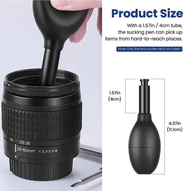 Alt view image 4 of 7 - Lens Sucker Kit 8-in-1 with 7 Interchangeable Suction Cups Strong Suction Manual Vacuum Suction Pen Lens Puller for Lens Repair and Cleaning, Watches, and Electronic Components