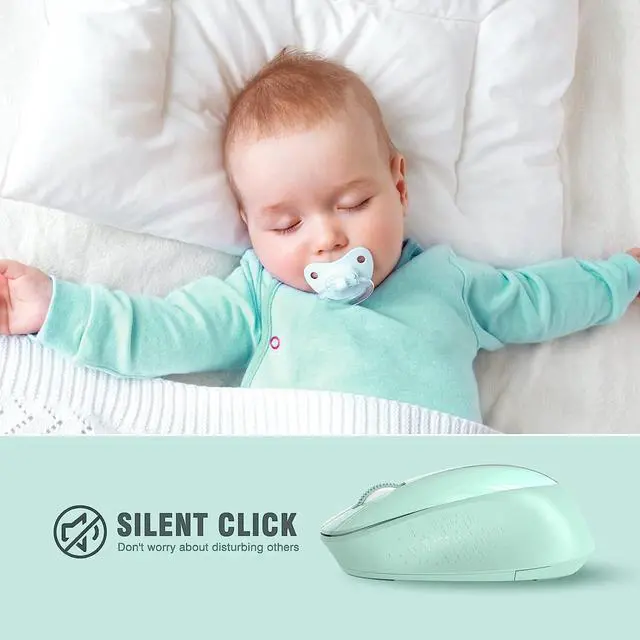 Alt view image 2 of 4 - Wireless Mouse E702 2.4GHz Portable Computer Mouse with USB Receiver, Comfortable Silent Mice for Laptop, Chromebook, PC, Notebook, Desktop, Windows, Mac (Green)