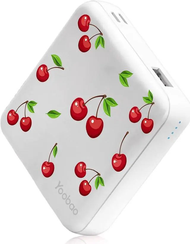 Main image of Yoobao Portable Charger 10000mAh, USB-C (in & Out) 20W Fast Charging Mini Power Bank Cute Stuff for Girls, PD3.0+QC4.0 Cell Phone Battery Pack for iPhone 14/13/12, iPad, Samsung Google (Cherry White)