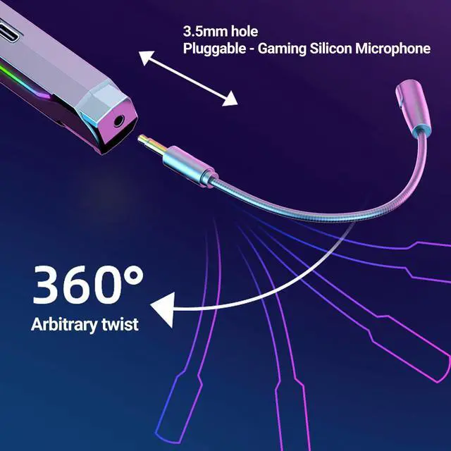 Alt view image 4 of 5 - CORN Earphone Cool RGB Light Bluetooth-compatible5.2 Sports Neckband in-Ear E-Sports Earphone Intelligent Noise Cancelling Low Latency Green