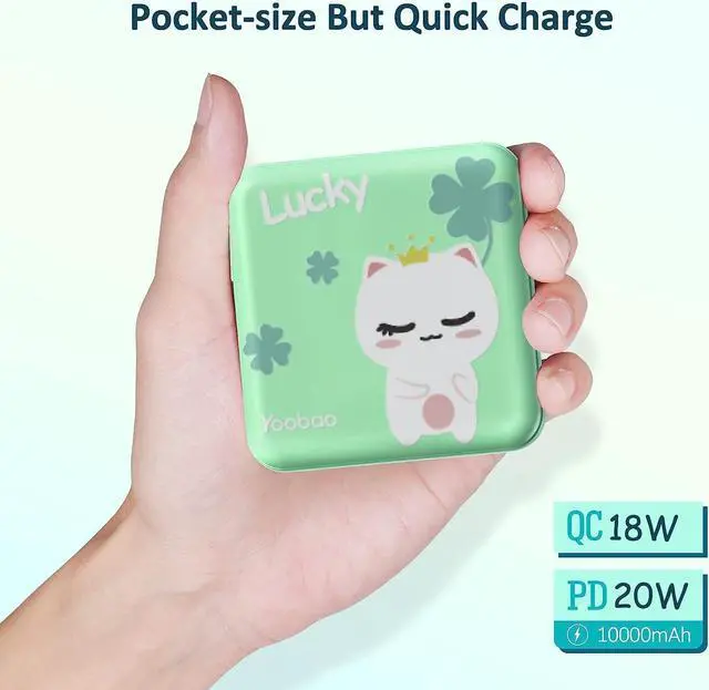 Alt view image 2 of 7 - Yoobao Portable Charger 10000mAh, USB-C (in & Out) 20W Fast Charging Mini Power Bank Cute Stuff for Girls, PD3.0+QC4.0 Cell Phone Battery Pack for iPhone 14/13/12, iPad, Samsung Google
