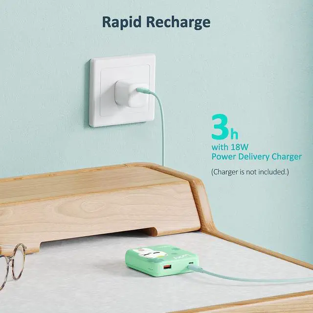 Alt view image 3 of 5 - Yoobao Portable Charger 10000mAh, USB-C (in & Out) 20W Fast Charging Mini Power Bank Cute Stuff for Girls, PD3.0+QC4.0 Cell Phone Battery Pack for iPhone 14/13/12, iPad, Samsung Google