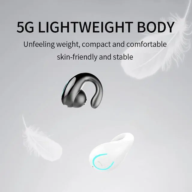 Alt view image 4 of 7 - CORN Open Ear Headphones Wireless Earbuds Bluetooth Sport Headset Single Mini Earpiece Tiny Ear Buds Discreet Microphone Waterproof Lightweight Long Battery Life for Running Workout Android iOS Black