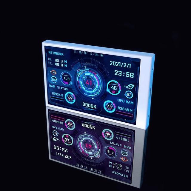Alt view image 3 of 4 - CORN Secondary IPS Screen, 3.5 inch On-Screen Display Data Monitoring for Gaming Computer Personal PC(CPU, Memory, GPU, Frames) - White