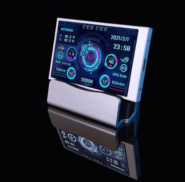 Alt view image 4 of 4 - CORN Secondary IPS Screen, 3.5 inch On-Screen Display Data Monitoring for Gaming Computer Personal PC(CPU, Memory, GPU, Frames) - White