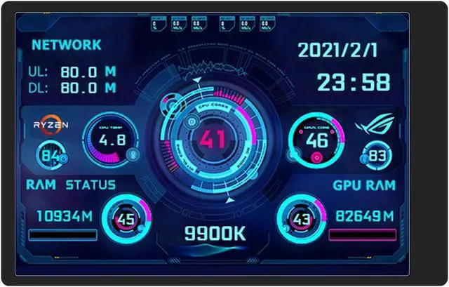 Alt view image 3 of 4 - CORN Secondary IPS Screen, 3.5 inch On-Screen Display Data Monitoring for Gaming Computer Personal PC(CPU, Memory, GPU, Frames) - Black