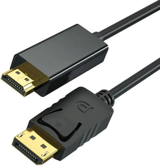 Main image of 4K DisplayPort to HDMI 3.3 Feet Cable, DisplayPort to HDMI Uni-Direction Cable Gold-Plated Cord for Lenovo, HP, ASUS, Dell and Other Brand  Black 1Pack