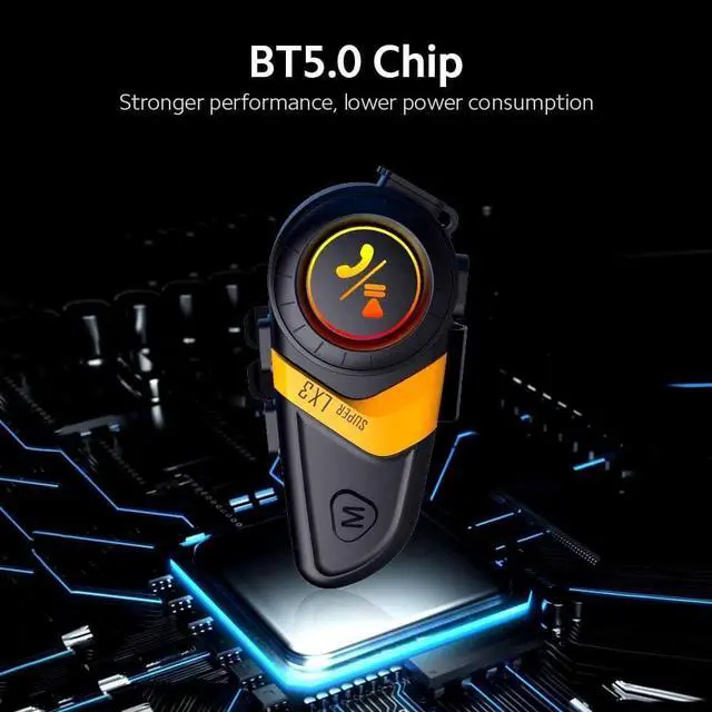 Alt view image 5 of 7 - CORN LX3 Motorcycle BT Headphone Helmet Headset BT5.0 Chip CVC Intelligent Noise Reduction Clear Call Long Endurance Green