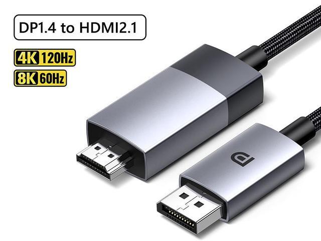 UGREEN 1M DisplayPort To HDMI Cable 4K@60Hz HDR Active DP 1.2 Cord Aluminum Braided Uni-Directional Converter Compatible With Monitor, Projector, Dell, HP