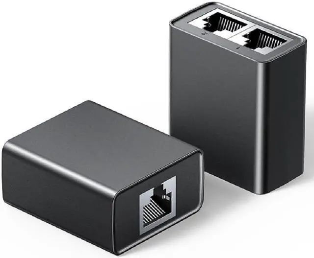 Alt view image 2 of 4 - Ethernet Splitter RJ45 Network Splitter Adapter 100Mbps 1 to 2 Connector for RJ45 Cat5/Cat5e/Cat6/Cat7 Cable Adaptor (2 Pack)