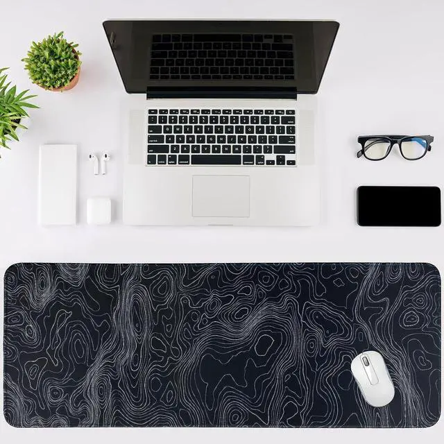 Alt view image 5 of 7 - Mouse Pad Gaming Large Long Extend Topographic Mousepad Big Full Keyboard Mat for Computer Laptop Office Non-Slip Rubber Stitched Edges (Terrain)