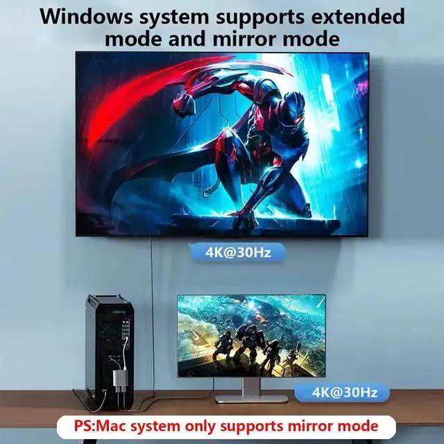 Alt view image 3 of 6 - Displayport to Dual HDMI MST DP to 2 HDMI Splitter Multi Stream Transport Hub, for WindowsMac