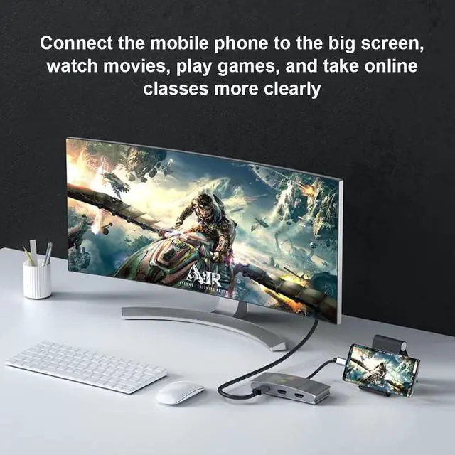 Alt view image 6 of 7 - USB C to 3 HDMI Adapter,Type C Multi Monitor 3 Port,Support Dual 4K@60Hz or One 4K@60Hz and Two 4K@30Hz Compatible Windows and Mac OS