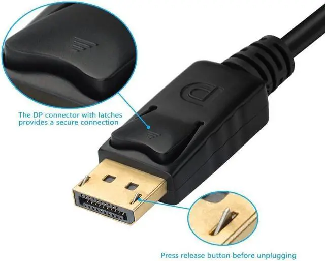 Alt view image 6 of 7 - DisplayPort 1.2 to HDMI 4K DVI VGA 3 in 1 Multi-Function Cable Adapter Converter