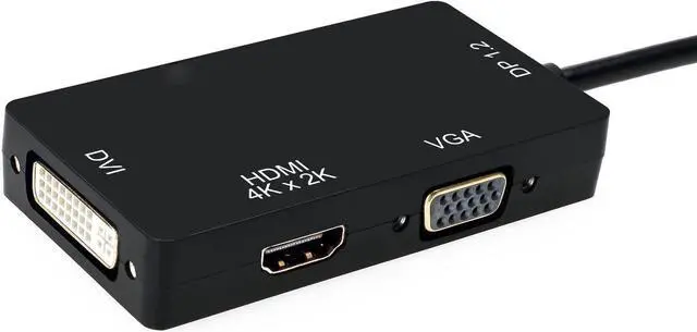 Alt view image 7 of 7 - DisplayPort 1.2 to HDMI 4K DVI VGA 3 in 1 Multi-Function Cable Adapter Converter
