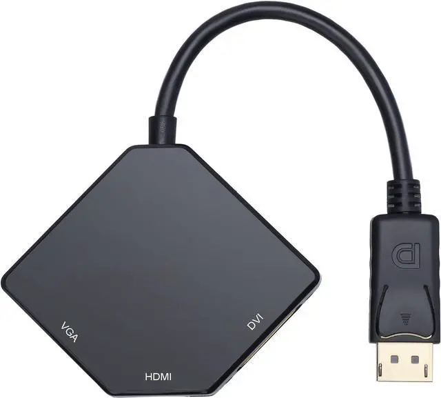 Alt view image 7 of 7 - Multi-Function Big DisplayPort DP2 to HDMI VGA DVI Cable Converter Adapter