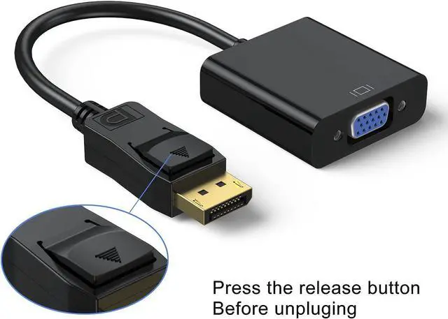 Alt view image 2 of 7 - DisplayPort to VGA Adapter, Display Port DP to VGA Cable Male to Female Adapter Cord Compatible with Computer, PC, Laptop, Monitor, Projector and More (Not Bidirectional)