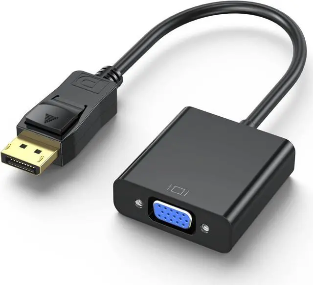 Main image of DisplayPort to VGA Adapter, Display Port DP to VGA Cable Male to Female Adapter Cord Compatible with Computer, PC, Laptop, Monitor, Projector and More (Not Bidirectional)