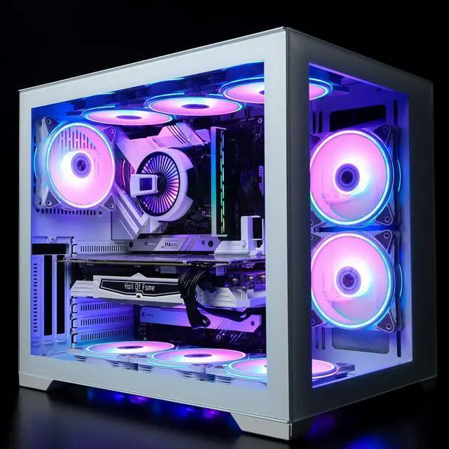Alt view image 6 of 7 - White CPU Cooler, Temperature Displayed CPU Cooler for Small Size PC Case with Powerful 90mm ARGB Lighting Fan and 40mm High-Performance Heat Column Inside (Intel Version)