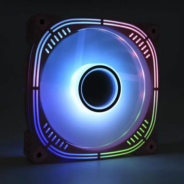Alt view image 2 of 7 - Luna 120 PC Case Fan, Lamellar Mirror, 5V 3Pin ARGB SYNC, Hydraulic Bearing, Low noise, PWM , Infinite Lighting Case Cooling Fans Black Reversed 1 Pack
