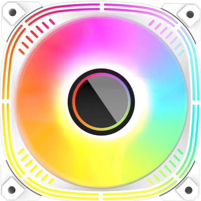 Alt view image 2 of 7 - Luna 120 PC Case Fan, Lamellar Mirror, 5V 3Pin ARGB SYNC, Hydraulic Bearing, Low noise, PWM , Infinite Lighting Case Cooling Fans White Reversed 1 Pack