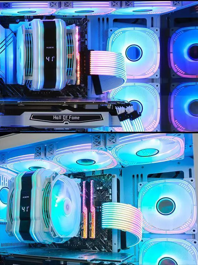 Alt view image 6 of 7 - Luna 120 PC Case Fan, Lamellar Mirror, 5V 3Pin ARGB SYNC, Hydraulic Bearing, Low noise, PWM , Infinite Lighting Case Cooling Fans White Reversed 1 Pack