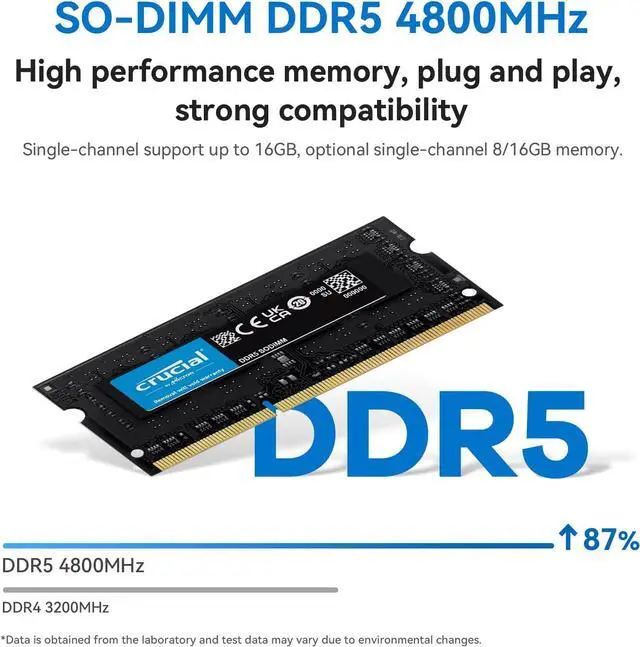 Alt view image 5 of 6 - Beelink EQ12 Mini PC, Intel 12th Gen Alder Lake-N100(Up to 3.4GHz), 8/16GB DDR5 RAM 500GB PCIe3.0 x1 SSD,4K Triple Display/USB3.2/WiFi6/BT5.2/Dual 2.5Gbps for Home/Office Silver 8GB RAM