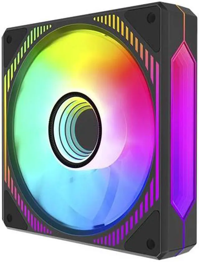 Main image of Mirror 120mm PC Case Fan, 5V3Pin ARGB SYNC &PWM Computer Cooling Chassis Fan, 4Pin Motherboard CPU Fan, Lamellar Mirrior, Lighting-transmitting Frame, Hydraulic Bearing Black Reversed 1 Pack