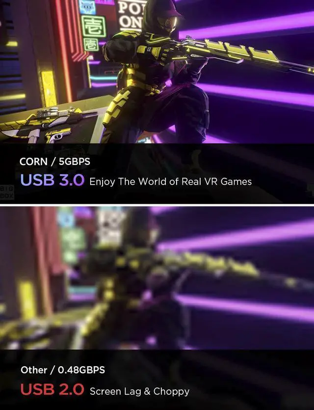 Alt view image 3 of 7 - Link Cable for Oculus Quest 2, 20FT VR Link Cable [Nylon Braided] 5Gbps High Speed Transfer & 3.1A Fast Charging, USB 3.0 to USB C Cable for Meta/Pico 4, VR Headset and Gaming PC 20 ft