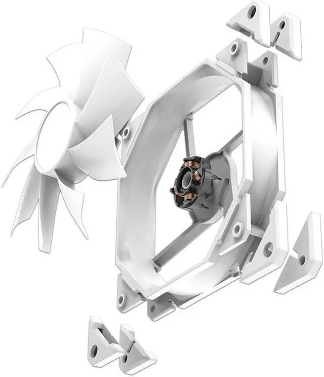 Alt view image 3 of 5 - Big Airflow PWM Rubber De-vibration 120mm Fan for CPU Air Cooler, PC Case White Non-LED 3 Packs for ID-COOLING TF-12025-WHITE TRIO