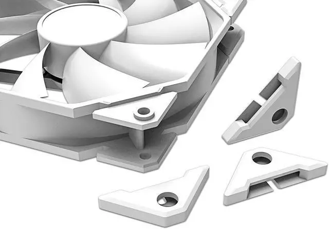 Alt view image 4 of 5 - Big Airflow PWM Rubber De-vibration 120mm Fan for CPU Air Cooler, PC Case White Non-LED 3 Packs for ID-COOLING TF-12025-WHITE TRIO