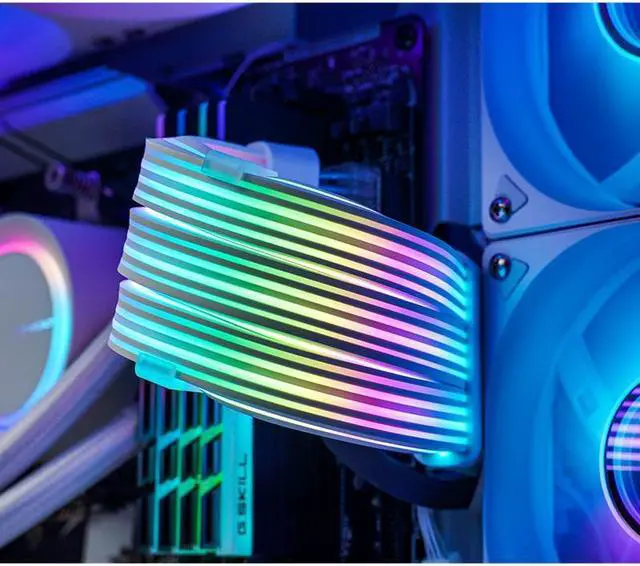 Alt view image 4 of 7 - DY-2 MB24Pin Luminous Extension Cable, Double-Sided Light Effect Display, Motherboard Synchronization, 5VARGB Neon Color Line