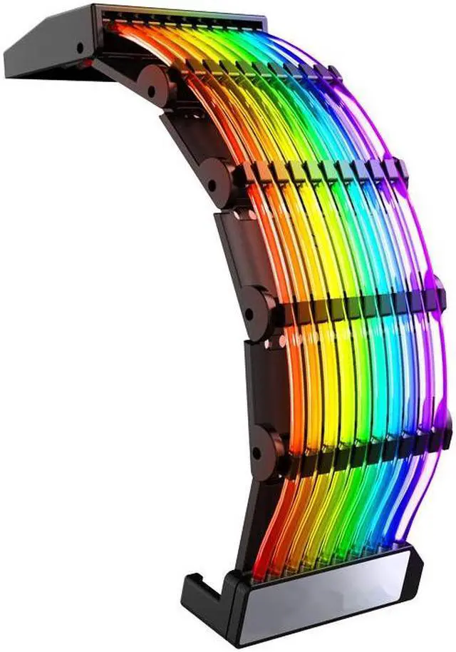 Main image of DY-1 24PIN(Black) Luminous Extension Cable, Double-Sided Light Effect Display, Motherboard Synchronization, 5VARGB Neon Color Line