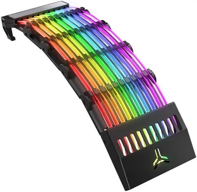 Alt view image 2 of 7 - DY-1 24PIN(Black) Luminous Extension Cable, Double-Sided Light Effect Display, Motherboard Synchronization, 5VARGB Neon Color Line