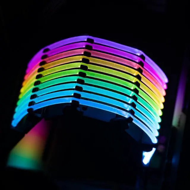 Alt view image 7 of 7 - DY-1 24PIN(Black) Luminous Extension Cable, Double-Sided Light Effect Display, Motherboard Synchronization, 5VARGB Neon Color Line