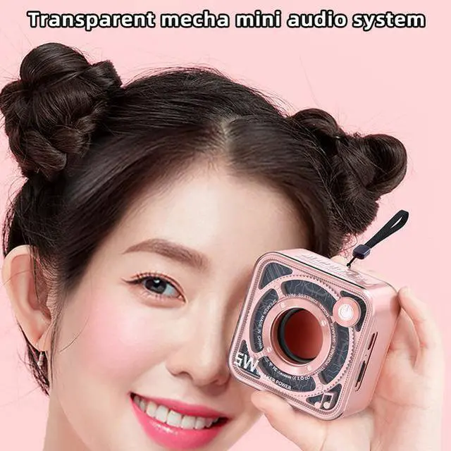 Alt view image 3 of 6 - Mini Wireless Squared Speaker Audios Smart Portable Stereo Sound Box For Party Beach Camping Pink