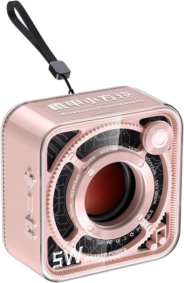 Main image of Mini Wireless Squared Speaker Audios Smart Portable Stereo Sound Box For Party Beach Camping Pink