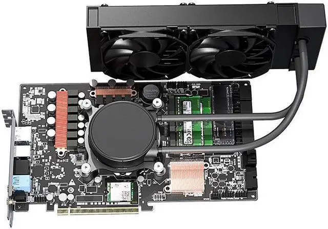 Alt view image 7 of 7 - Mini PC, Barebone System, Ideamini Z590 Motherboard, 500W PSU, ID-Cooling 922 Liquid Cooler, Wifi6 Card Pre-installed for ID-Cooling IDMX-LB591-36AD