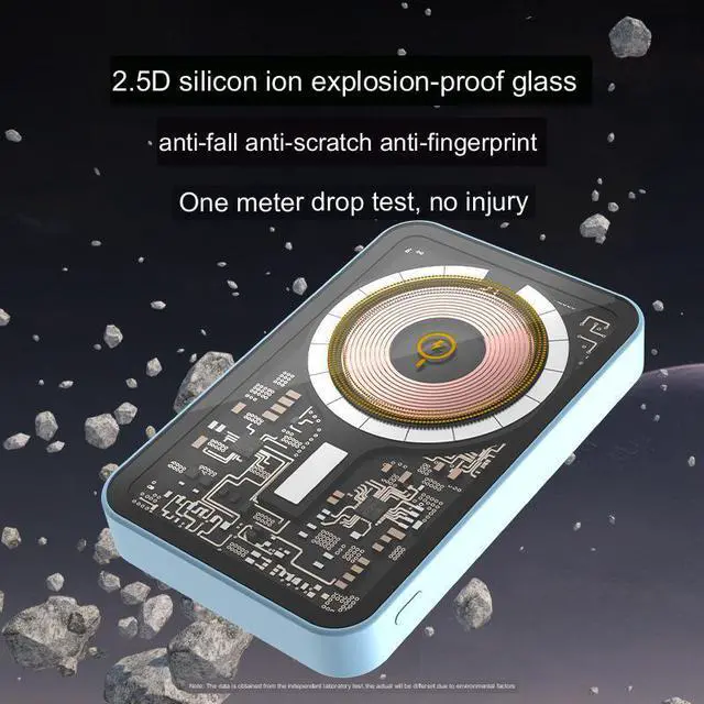 Alt view image 5 of 6 - CORN 5000mAh 15W Mini Wireless Fast Charger portable transparent magnetic wireless charging Power Bank folding bracket PD20W Fast Charge For IPhone iwatch HUAWEI Black