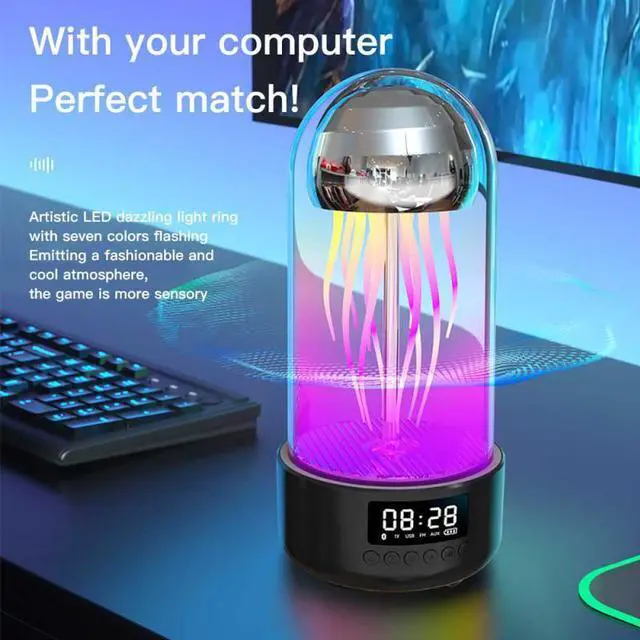 Alt view image 6 of 6 - CORN Creative Jellyfish Bluetooth Speaker Colorful Lamp Octopus Audio Mini Portable Subwoofer Decoration Gift Factory