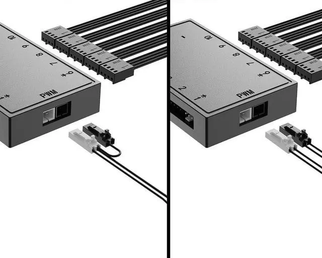 Alt view image 2 of 6 - 10 Ports SATA Powered Fan Hub/Splitter for ID-COOLING FH-10 PWM