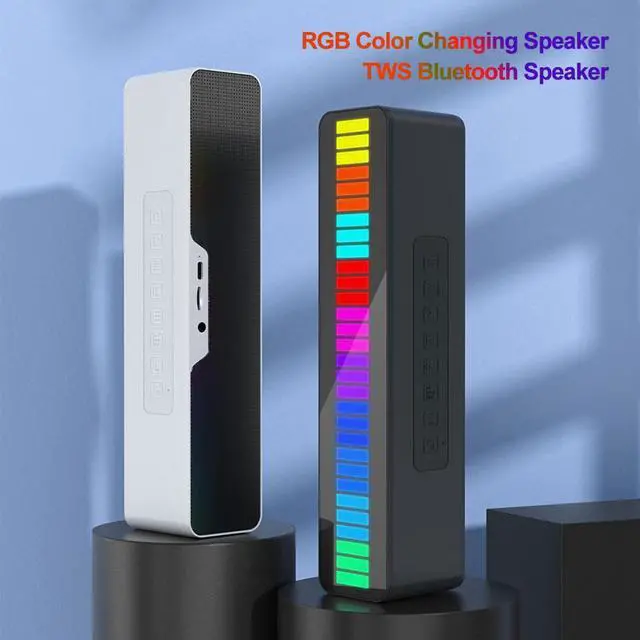 Alt view image 4 of 7 - CORN Home Bluetooth Bar Sound Speaker Wireless Pickup Speaker With Rgb Led Rhythm Light Color Flash Atmosphere Rhythm Light Wireless Bluetooth Portable Speaker Black