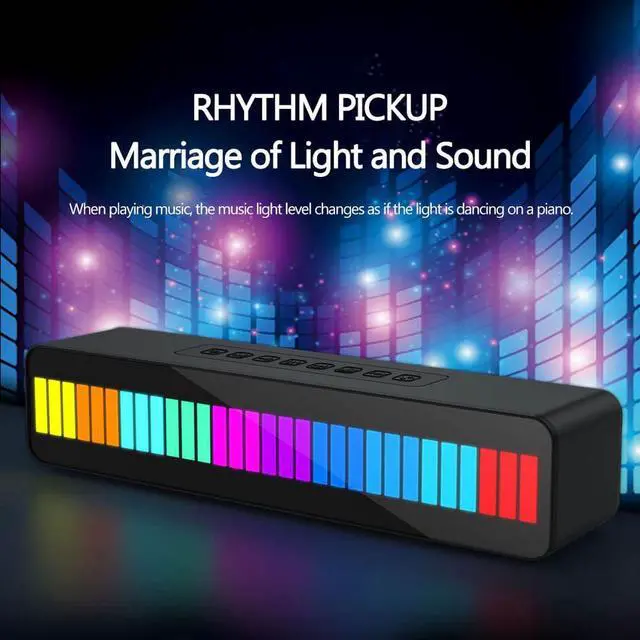Alt view image 3 of 7 - CORN Home Bluetooth Bar Sound Speaker Wireless Pickup Speaker With Rgb Led Rhythm Light Color Flash Atmosphere Rhythm Light Wireless Bluetooth Portable Speaker Black