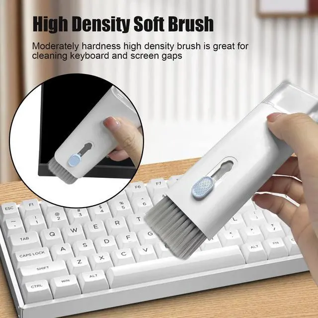 Alt view image 4 of 7 - 7 in 1 Electronic Cleaner Kit, Keyboard Cleaner Kit with Brush, 3 in 1 Cleaning Pen for Airpods Pro, Multifunctional Cleaning Kit for Earphone, Keyboard, Laptop, Phone, PC Monitor(Blue)