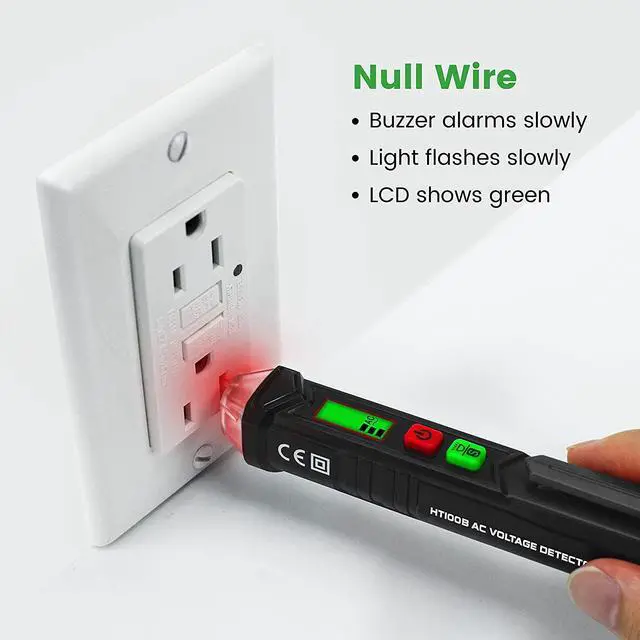 Alt view image 4 of 7 - CORN Voltage Tester/Non-Contact Voltage Tester with Dual Range AC 12V-1000V/48V-1000V, Live/Null Wire Tester, Electrical Tester with LCD Display, Buzzer Alarm, Wire Breakpoint Finder-Black